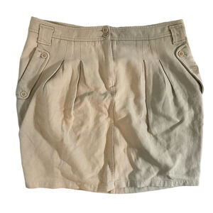 VANESSA BRUNO TAN BUTTON MINI SKIRT
